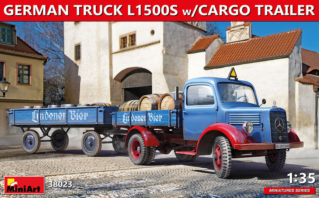 Mini Art - 38023 - GERMAN TRUCK L1500S with CARGO TRAILER - 1:35