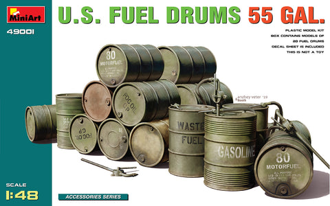Mini Art - MT49001 - U.S. FUEL DRUMS 55 GAL - 1:48
