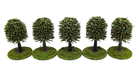 Trees - Single colour B (25mm) with bases and flocage - PECO