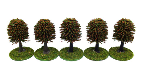 Trees - Single colour D (25mm) with bases and flocage - PECO