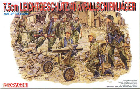 Dragon - 6147 - 7.5cm Leichtgeschutz 40 w/Fallschirmjager - 1:35