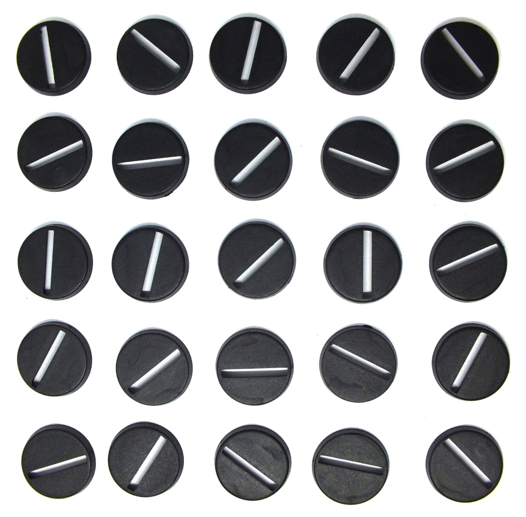 Plastic Bases - 20mm Round slotted bases (25) - 99.006