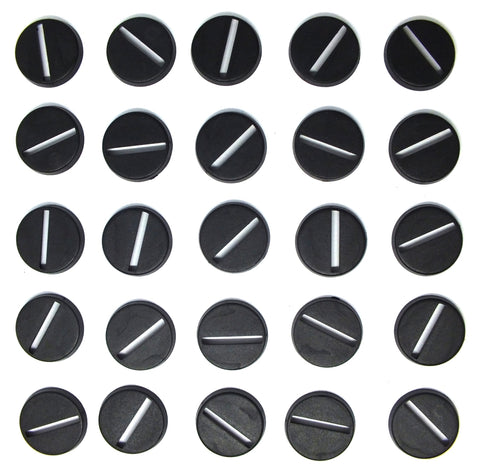 Plastic Bases - 20mm Round slotted bases (25) - 99.006