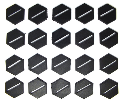 Plastic Bases - 25mm Hexagonal slotted bases (20) - 99.004