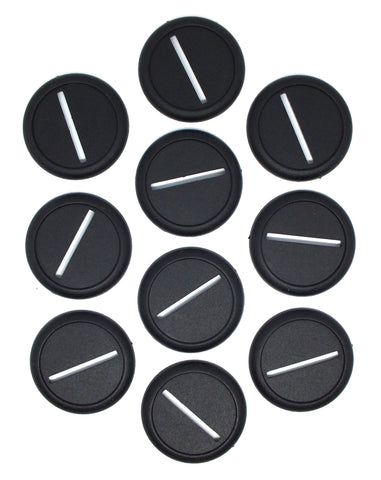 Plastic Bases - 40mm Round slot lip bases (10) - 99.008