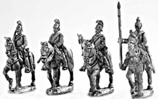 Mirliton - Austrian Dragoons walking Command Group (italian war of independence) - 15mm