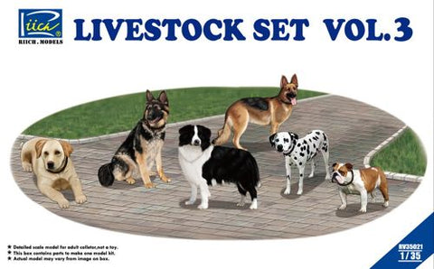 Riich Models - 35021 - Livestock Set Vol.3 (six dogs) - 1:35