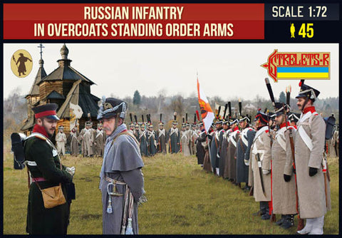 Russian Infantry in Overcoats Standing Order Arms Nap - 1:72 - Strelets - 219