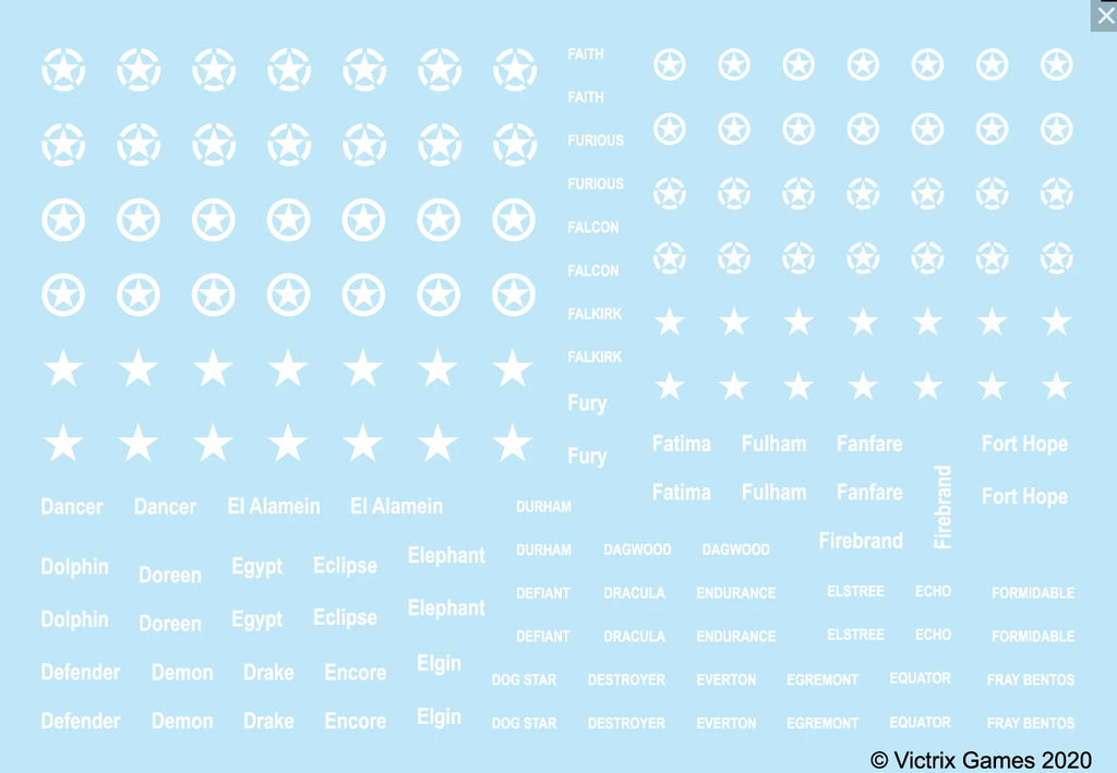 Victrix - Allied stars and British names beginning DEF