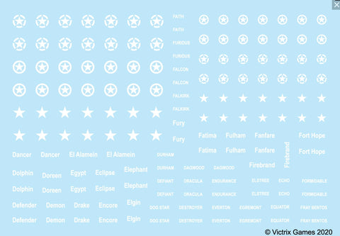 Victrix - Allied stars and British names beginning DEF