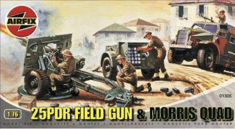 25pdr Field Gun & Morris Quad - 1:76 - Airfix - A01305 - @