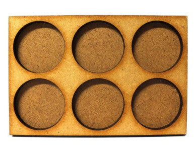 Movement Trays in MDF (8,9cm x 6cm) 6 SLOT (circular 25mm diam.)
