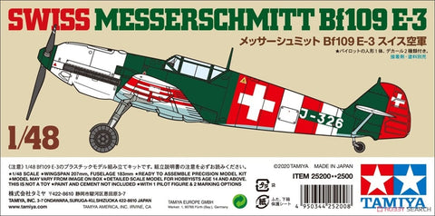Tamiya - 25200 - Messerschmitt Bf-109E-3 Swiss Air Force - 1:48