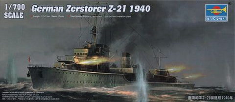 German Zerstorer Z-21 1940 - 1:700 - Trumpeter - 05792