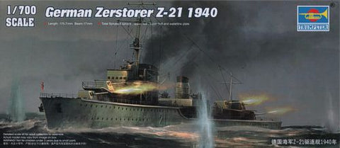 German Zerstorer Z-21 1940 - 1:700 - Trumpeter - 05792 - @