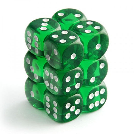 Chessex - 23605 - Green w/white - dice set (16mm)