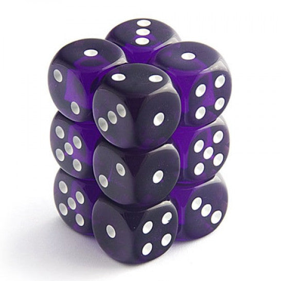 Chessex - 23607 - Purple w/white dice set (16mm)