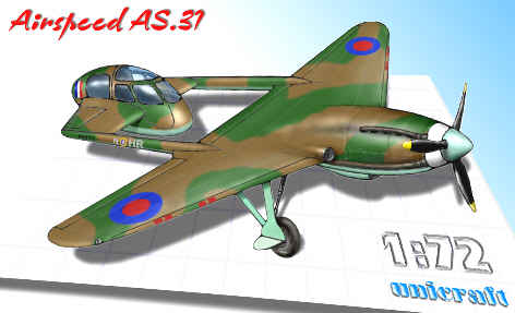 Unicraft 72133 - Airspeed AS.31 - Totally Weird British 1935 Fighter Project - 1:72