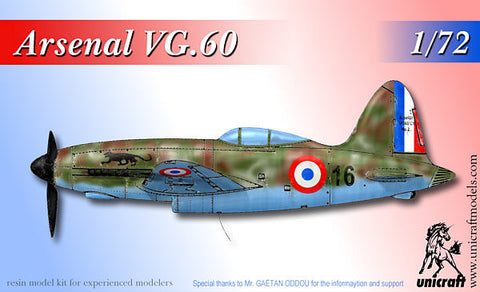 Unicraft 72134 - Arsenal VG.60 French late war advanced fighter - 1:72