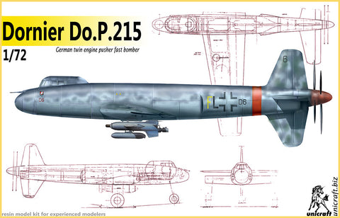 Unicraft 72147 - Dornier P.215 German twin engined pusher fast bomber - 1:72