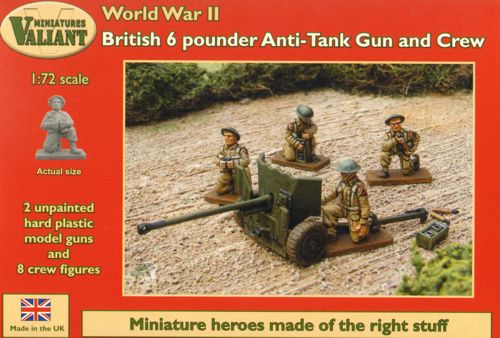 Valiant Miniatures - 0009 -  British 6 pdr Anti-Tank Gun and Crew - 1:72