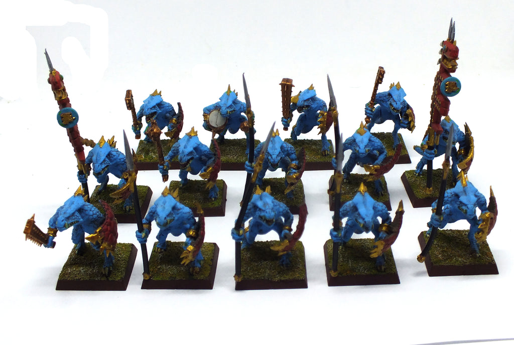 Lizardmen Saurus x 14 (painted) - 28mm - Warhammer Fantasy - V@