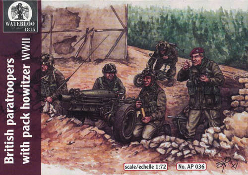 British paratroopers with pack howitzer WWII - Waterloo 1815 - AP036 - 1:72
