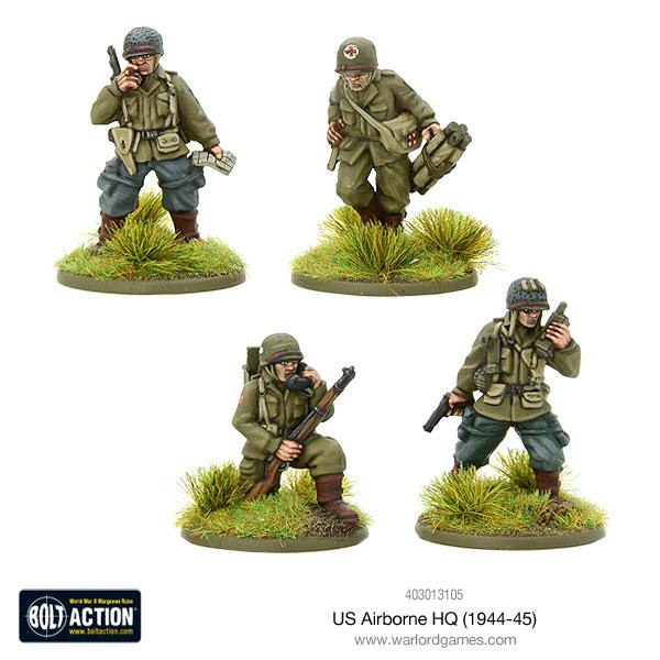 Warlord Games 403013105 - Bolt Action - US Airborne HQ (1944-45) - 28mm