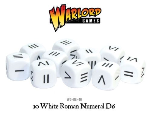 Warlord games - WG-D6-40 -  10 White Roman Numeral D6