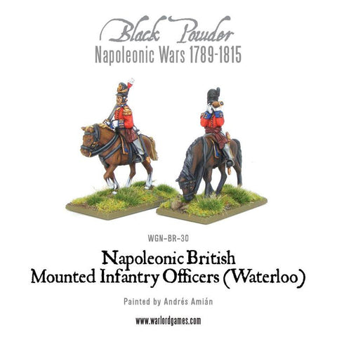 Mounted Napoleonic British infantry Officers - 28mm - Black Powder - WGN-BR-30