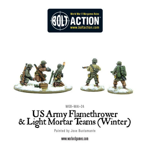 Warlord Games WGB-WAI-24 - US Army Flamethrower & Light Mortar Teams (Winter)