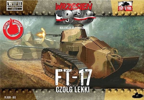 First to Fight - 013 - Renault FT-17 light tank with octagonal turret and a machine gun - 1:72