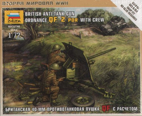 British Anti-Tank Gun QF 2-PDR with Crew - 1:72 - Zvezda - 6169 - @