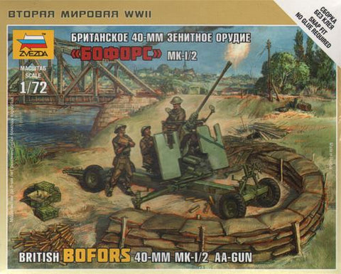 British Bofors 40mm Mk.2 AA Gun - 1:72 - Zvezda - 6170 - @