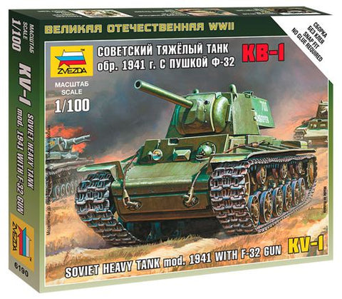 Soviet KV-1 with F-32 Gun - 1:100 - Zvezda - 6190 - @