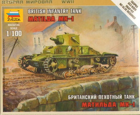British infantry tank Matilda MK-I - 1:100 - Zvezda - 6191 - @