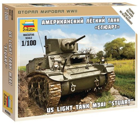 Zvezda - 6265 - US light tank M3A1 Stuart - 1:100