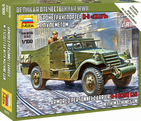 Zvezda - 6273 - Soviet M3 Scout Car with Machine Gun - 1:100