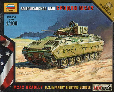 US infantry fighting vehicle M2A2 Bradley - 1:100 - Zvezda - 7406 - @