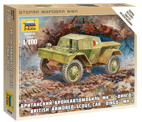 British Daimler Dingo Mk.1 Armoured Car - 1:100 - Zvezda - 6229