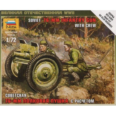 Soviet 76-mm infantry gun with crew - 1:72 - Zvezda - 6145 - @