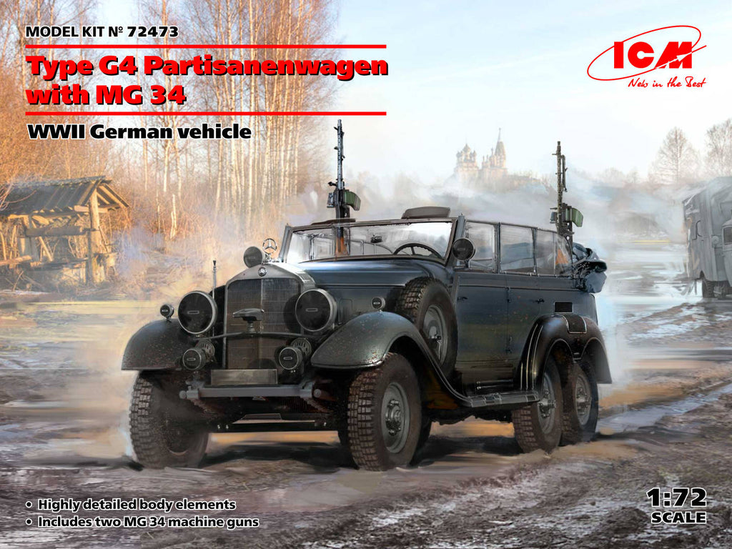 ICM - 72473 - Type G4 Partisanenwagen with MG 34, WWII German vehicle - 1:72
