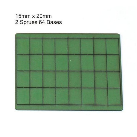 4GROUND - Green primed bases 15x20 mm (64) - PBG-1520