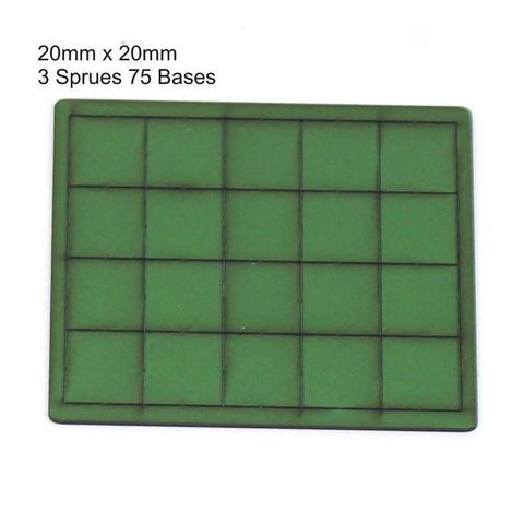 4GROUND - Green primed bases 20x20 mm (60) - PBG-2020