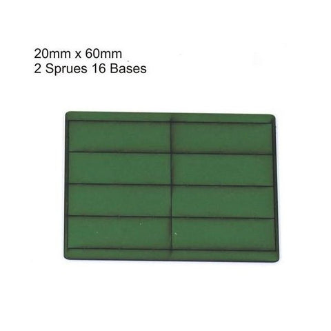 4GROUND - Green primed bases 20x60 mm (16) - PBG-2060