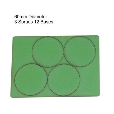 4GROUND - Green primed bases 60mm (12) - PBG-60D