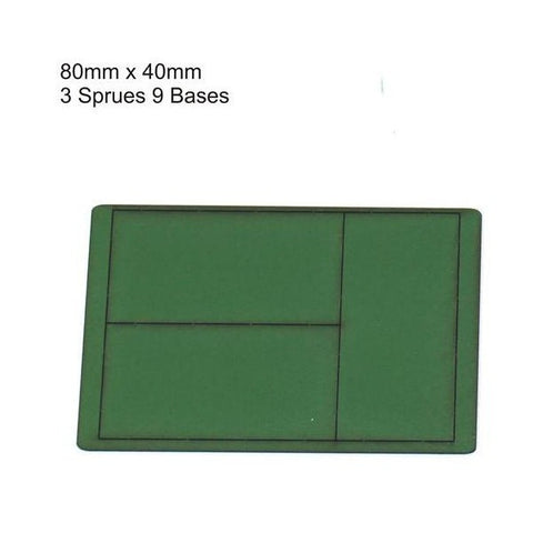 4GROUND - Green primed bases 80x40 mm (9) - PBG-8040