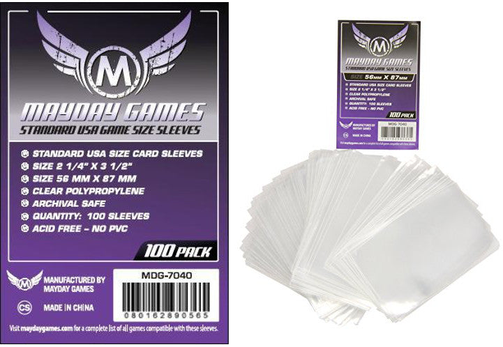 Mayday Games - Standard usa game size sleeves (56mm x 87mm)