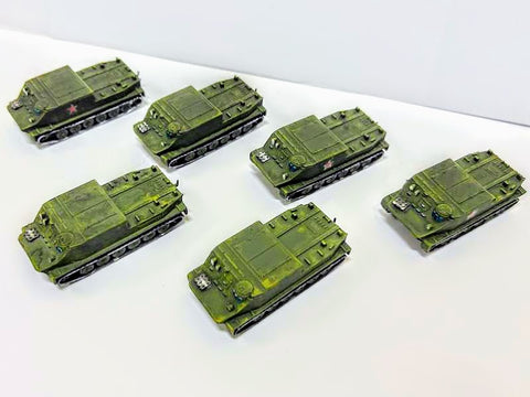 Russian Warsaw Pact x6 BTR 50 VTT covered - 1:100 - PAINTED - Roskopt - @