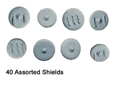 Modelling Accessories > Seperate Shields  DAE100 - Spanish Round Shields (approx 40 per pack)